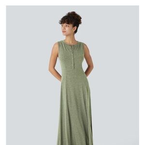 Halara Round Neck Sleeveless Flare Maxi Casual Dress